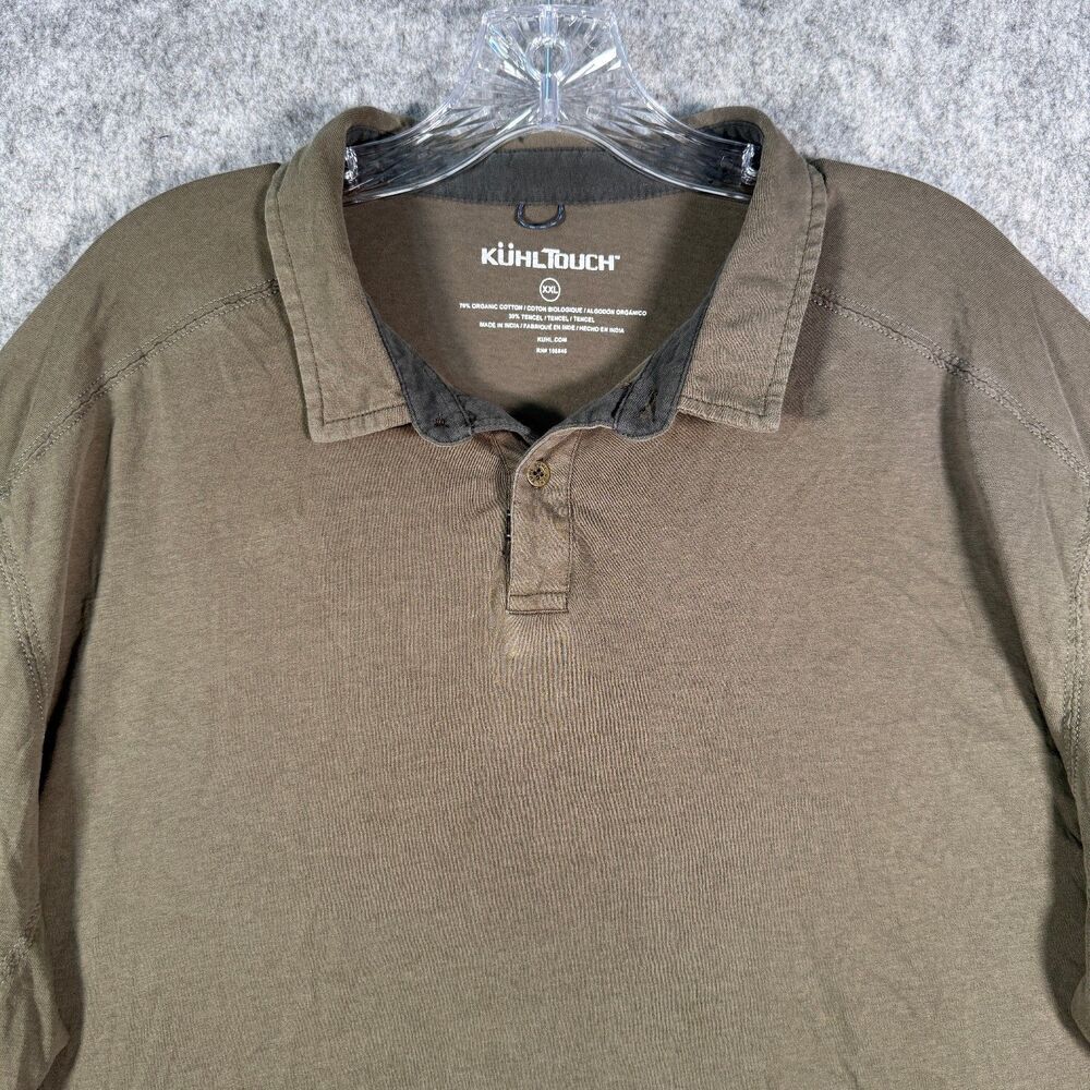 Kuhl Touch Polo Shirt Mens XXL Green Short Sleeve Outdoors Hike Trail